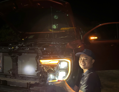 Cụm đèn pha kiểu Witrack,Raptor lắp cho bản Xe Full Led.