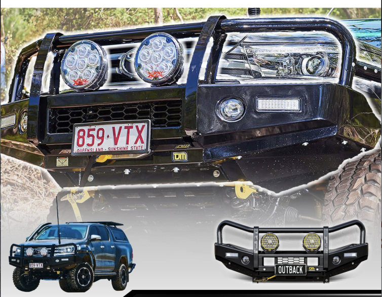 TJM OUTBACK BULL BAR CHO TOYOTA HILUX VÀ FORTUNER (2015-2018)